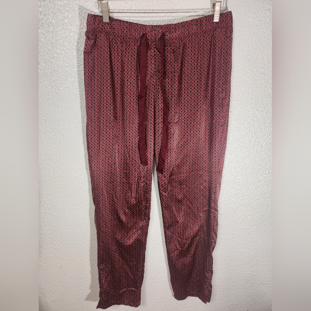 Gilligan & O'mallyurgundy Patterned Pants Sleepwear
